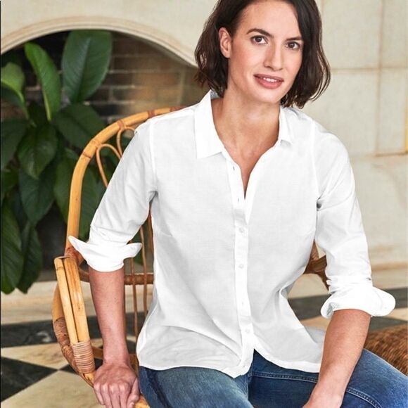 Red/Pink Cotton Button Down Shirt, NWOT Sz 6 - Picture 5 of 7